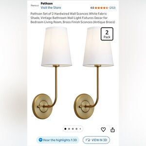 Antique Brass Wall Sconce Set